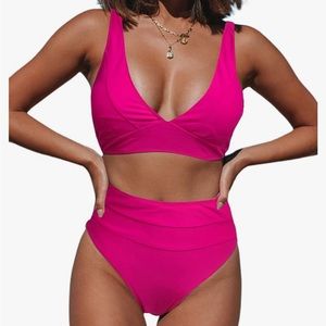Hot Pink High Waisted Bikini
